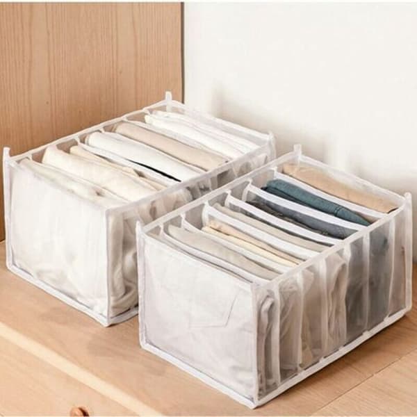 2-pack Vikbar Tygorganisatör Vikbar Lådorganisatör 9 Fack Förvaringslåda Vit, 36*25*20cm
