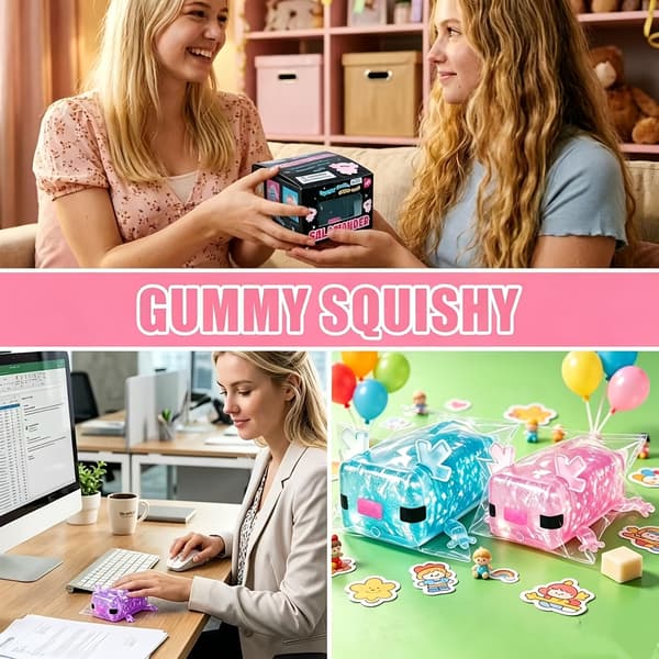 Blå salamander långsamt stigande squishy leksak, mjuk TPR sensorisk stresslindrande fidgetleksak, klassrumsbelöning och julklapp, ålder 2+ pink