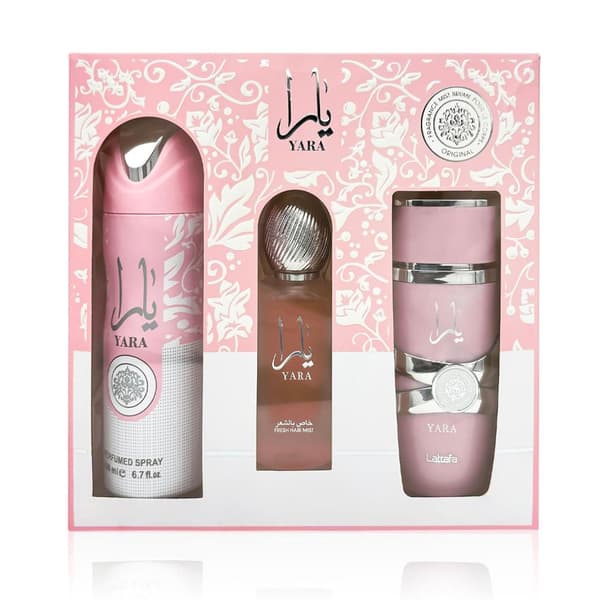 Arabisk Parfyme Lattafa Yara 3-delt Sett Romantisk Gave til Kvinner pink 1pcs
