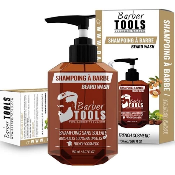 SULFAATITTON parta- ja hiusshampoo - 150ml Argan- ja jojobaöljypohjainen | VALMISTETTU RANSKASSA