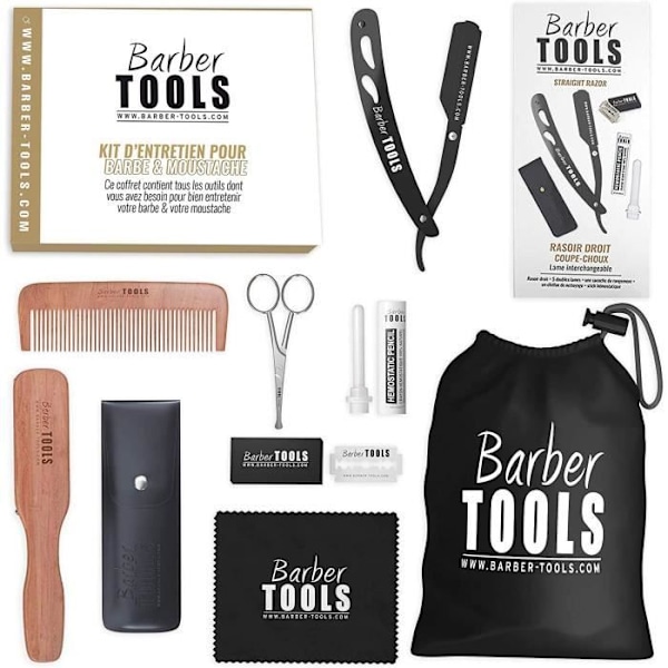 Sæt/sæt/æske (6 produkter) med vedligeholdelse og pleje til skæg og barbering