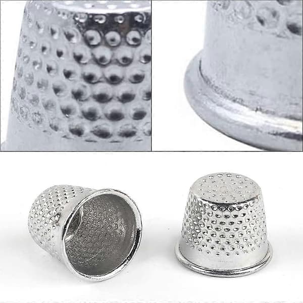 15 kpl sormustimia, metallinen sormustin sormisuoja, DIY-ompelutarvikkeet, hopea