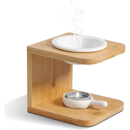 ®RisingFF Diffuser för eteriska oljor, keramisk ljusvärmare med ljushållare, dekorativ aromaterapidiffuser