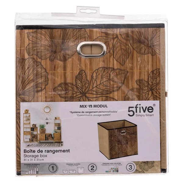 Floral Patterned Bamboo Storage Basket