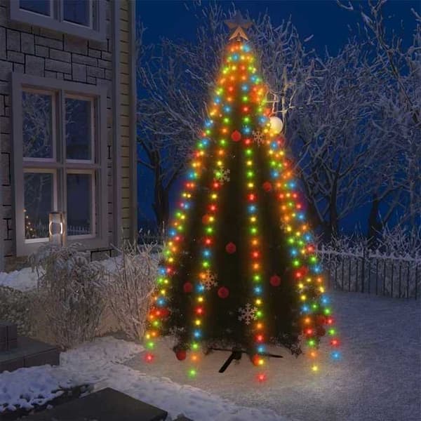 Juletrelys, 300 fargede LED-lys, 300 cm, 2 års garanti, 52257