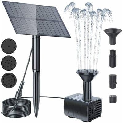 Solar springvandspumpe - 15W - 150 L/t - 4 dyser