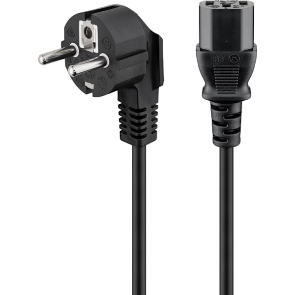 Angled Cold Device Connection Cable, 1.8 m, Black