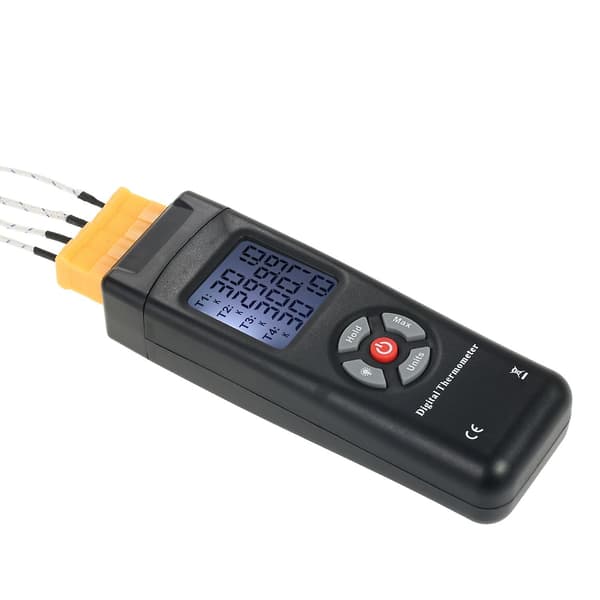 4-Kanalig K-Typ Digital LCD Termometer Termoelement Sensor -50~1350°C/-58~2462°F Data Hold Funktion
