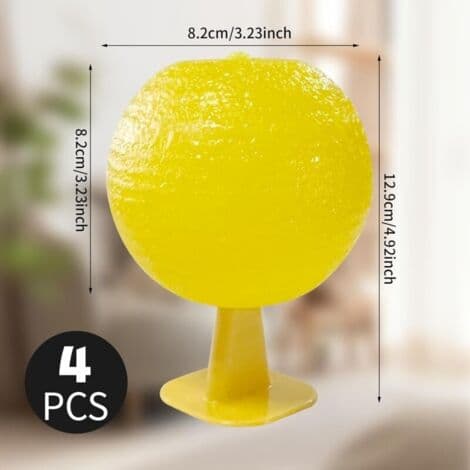 4-pack fruktflugfälla, klibbig boll, multifunktionell citrusformad flugfälla för fruktflugor