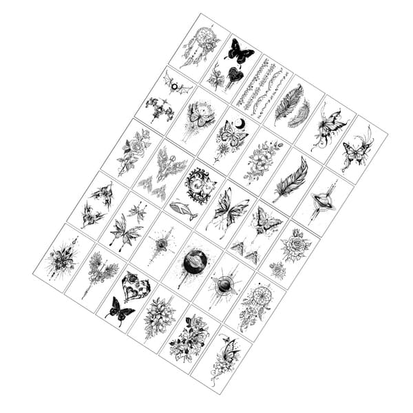 Dark Series Temporary Tattoos Stickers - 30 Unique Designs
