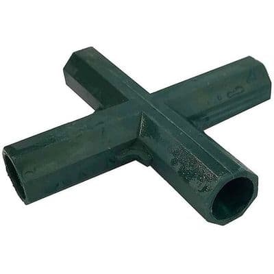 4-vägs hörnkoppling, 4-pack - Grön plast - Stöttålig - För växthus/trädgårdsram