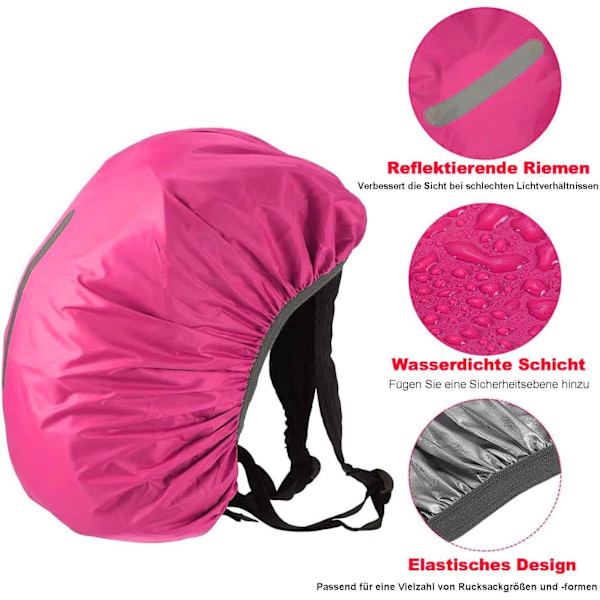Reflective Rain Cover for Backpacks - Light Pink S M