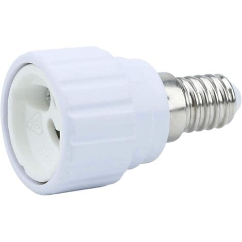 4x E14 til GU10 lampefatningsadapter i hvid - Sæt med 4 omformere til LED-pærer