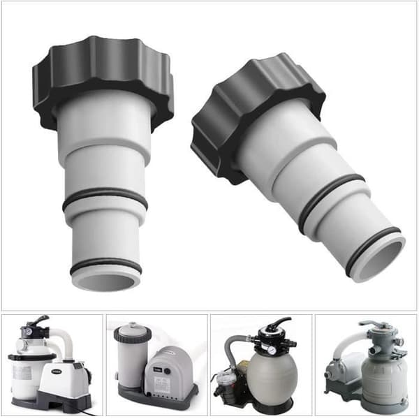 Slangeadapter, kraftig PVC-adapter, kompatibel med pumper, 2 stk.