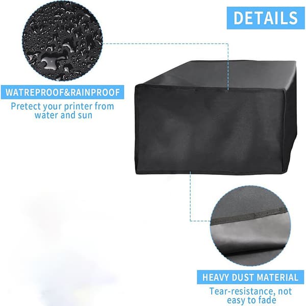 Black Printer Cover - 53.2x42x35cm - Protect Your Printer from Dust, Water, and UV Rays