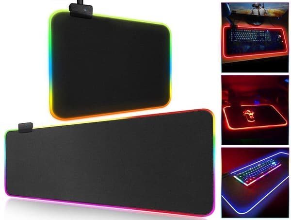Gamingmusematte med LED-lys - RGB - Velg størrelse 80x30 cm