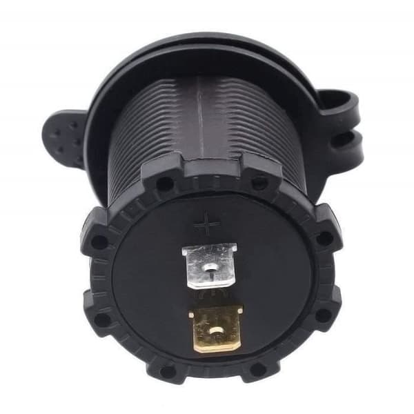 4. 2A 2-ports USB billader med 12V voltmeter for båt (rød) LBQ29