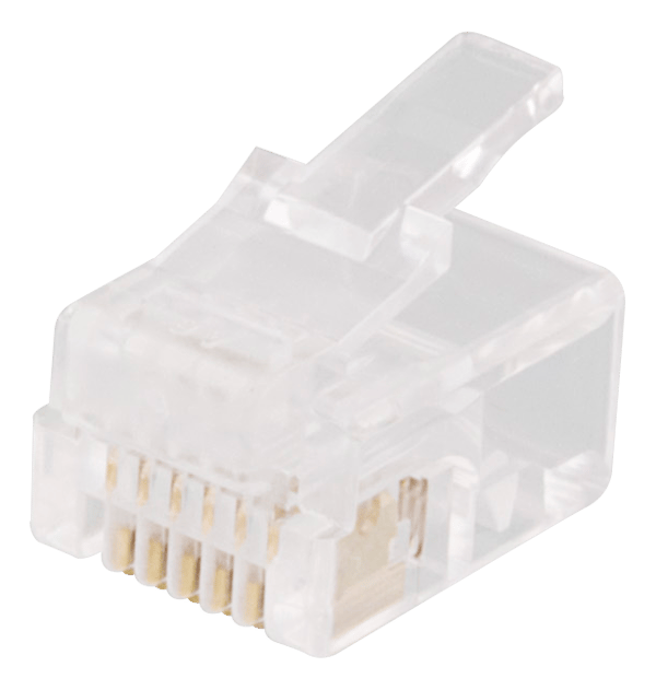 Modulært stik RJ12, 6P6C, 20-pak, transparent
