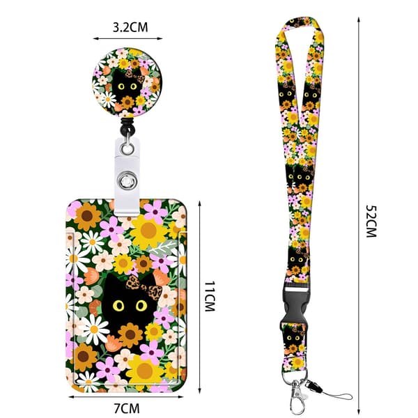 Cute Sloth ID Card Holder with Retractable Reel Model 4