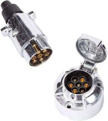 12V vanntett 7-pinners tilhengerplugg egnet for lastebil/bobil/bil (aluminiumlegering)