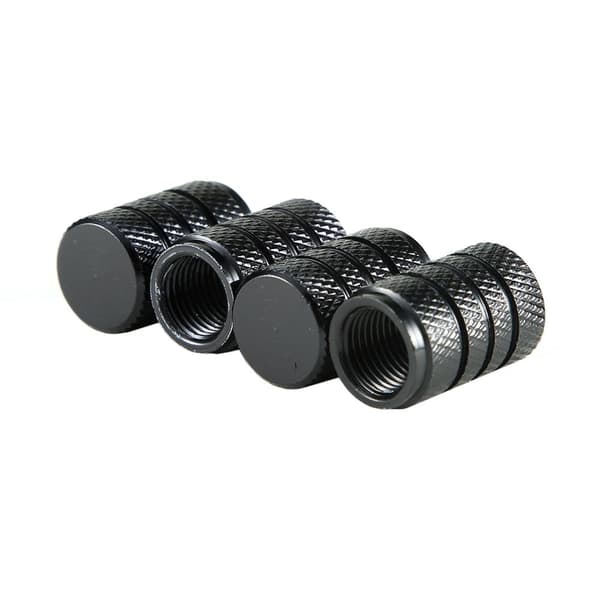 4x ventilhetter til bil, aluminium - svart