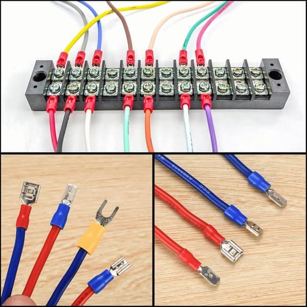 330 st elektriska kontakter crimpterminaler, isolerade platt/gaffelformade 2,8/4,8/6,3 mm, fordon