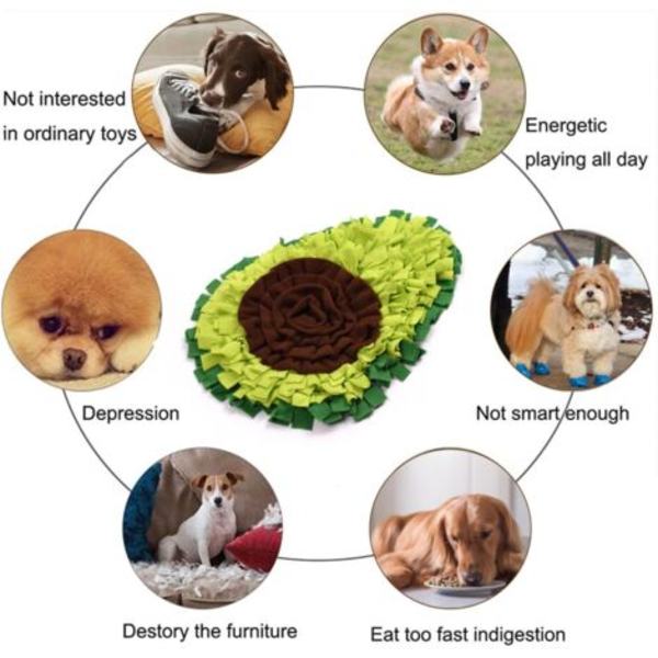 Hundesnusemåtte - Hundefodermåtte, Hundetræningsmåtte, Langsom Fodermåtte til Hunde, Kæledyrssnusemåtter (1 stk, Grøn)