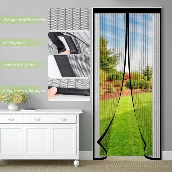 Myggnät - Ej specificerat - 100x220cm - Magnetfäste - Automatisk stängning - Ultrafint nät