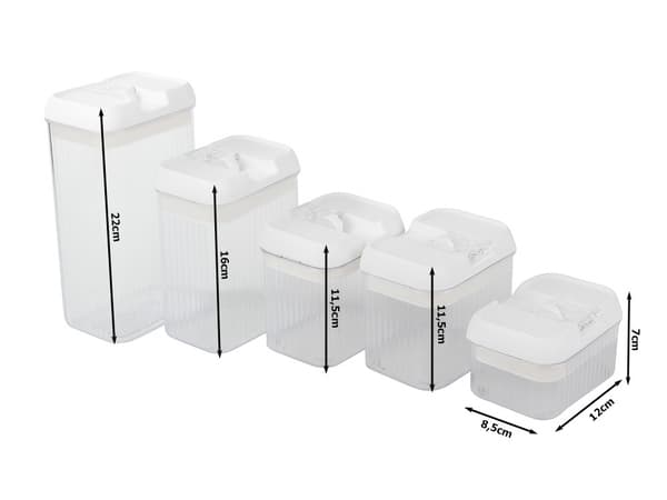 Storage jars 5-set - Airtight jars for pasta and dry goods