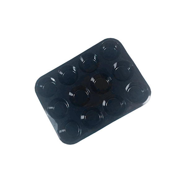 Silikonebageform - Muffinsform med 12 kopper Sort Black