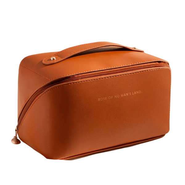 Large & Stylish Toiletry Bag - Makeup Bag Brown