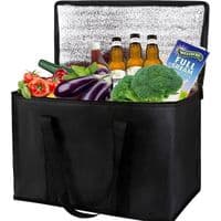 Gjenbrukbar isolert pose 41×23×33 cm – sammenleggbar, vanntett, aluminiumsfôr, solid glidelås, vaskbar