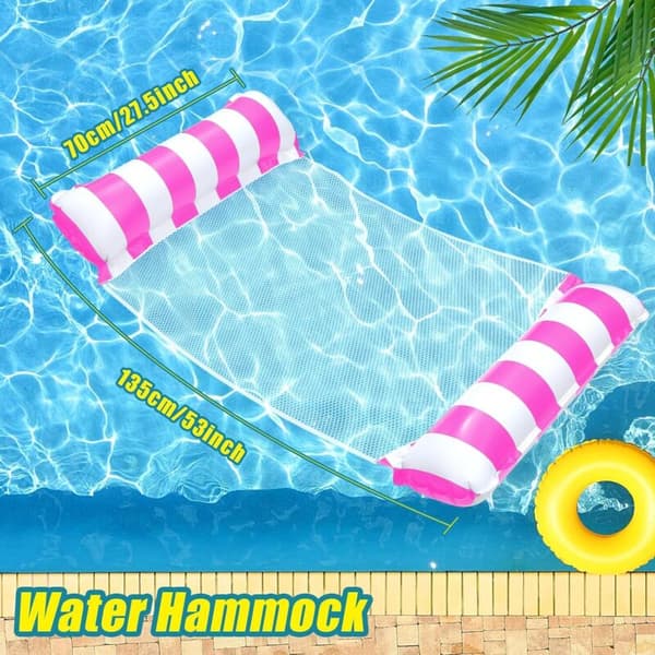 Voksen Pool Float (2 Stykker). 4-i-1 XL Oppustelig Poolmadras. Oppustelig Pool Hængekøje. Pool Net Madras.