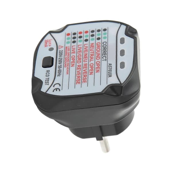 Plug Socket Tester Nøyaktig Deteksjon Rask Respons Socket Detektor EU Plugg 220V?250V