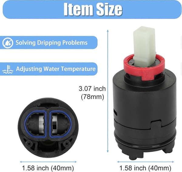 N40HKC Duschpatron Reservdel - 40mm Enkelfunktions Tryckbalanspatron