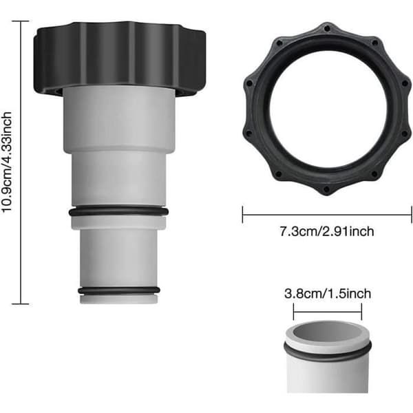 Slangeadapter, kraftig PVC-adapter, kompatibel med pumper, 2 stk.