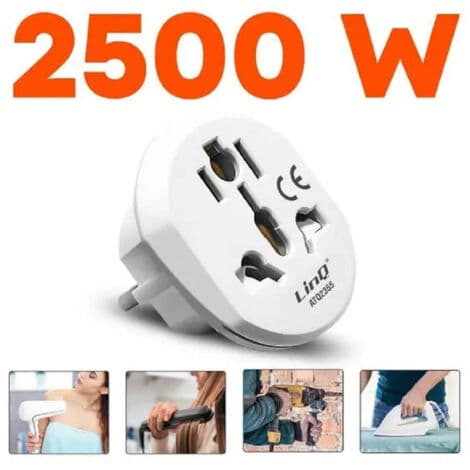 Reiseadapter Universalplugg Type C EU til Type G Ru Atq2355