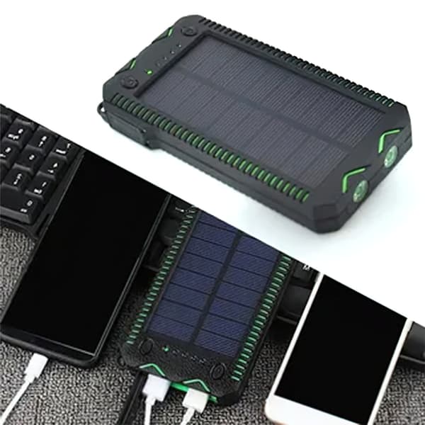 Solcelle PowerBank / Lader - 10.000 mAh Solcellelader