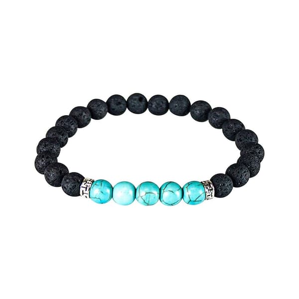 Armbånd med vulkanstein - Turkis