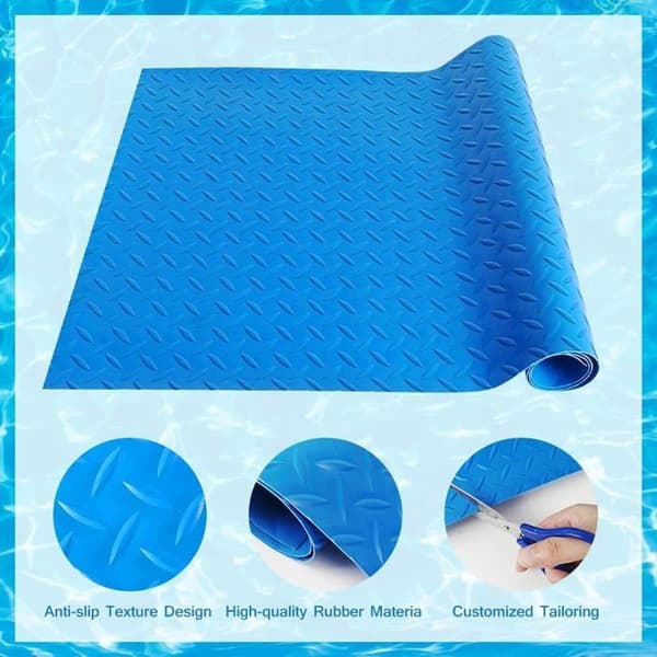 Skridsikker poolmåtte, 90x23cm poolstigemåtte, rektangulær poolgulvmåtte, poolstigemåtte til nedgravede pools