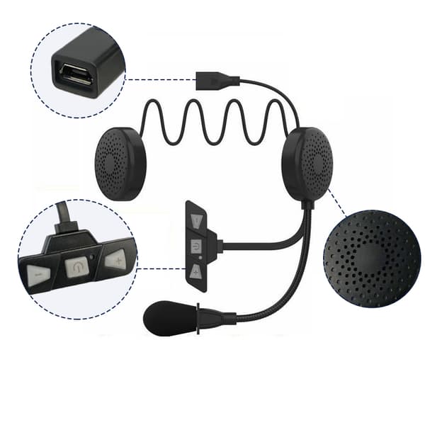Motorcycle Helmet Headset Bluetooth 5.2 Black