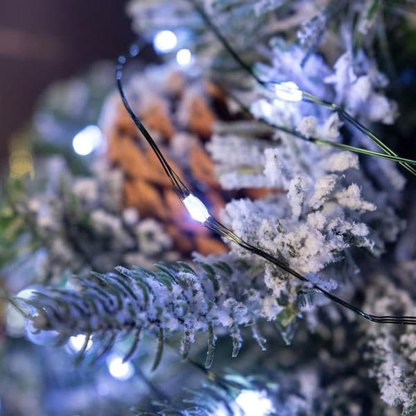 10M 100LED ljusslinga, USB-driven, vattentät grön koppartråd, blinkande julbelysning, kallvit