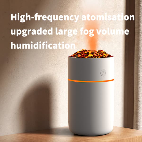 Vulkan Luftfugter HS01: Simuler Flamme, Renser Luften Hvid