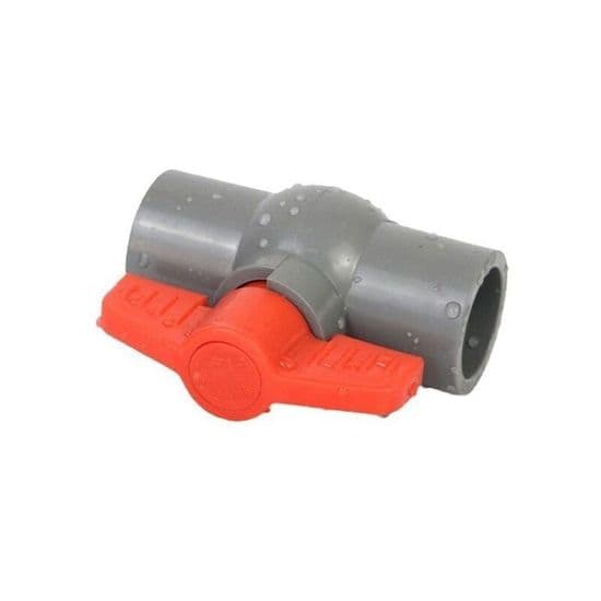 Kugleformet drejeventil - 40 mm PVC - Udendørs brug - Grå