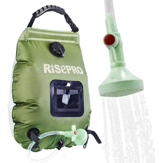 Solduschväska, 20 liter, camping, temperatur 45°C, vandring, klättring