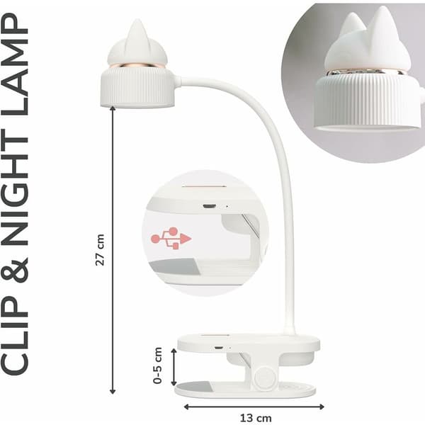 Fleksibel LED-leselys med klips, leselampe med nattlys