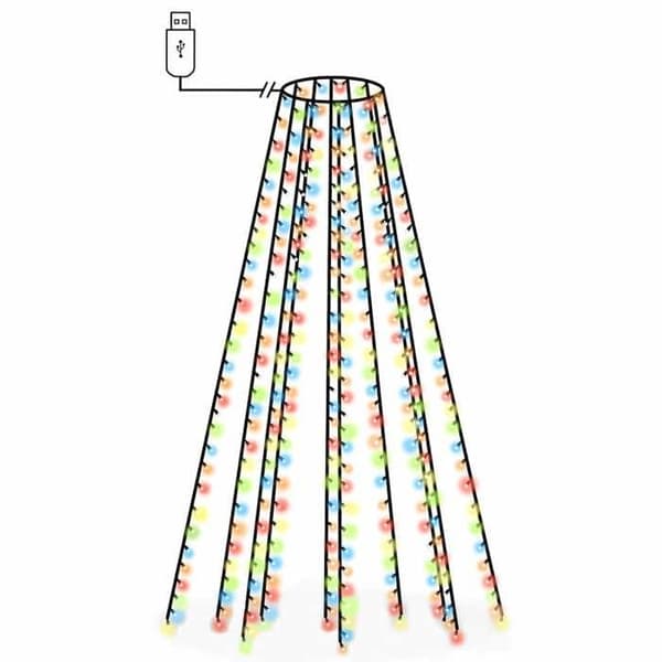 Julgransbelysning, 300 färgade LED-lampor, 300 cm, 2 års garanti, 52257