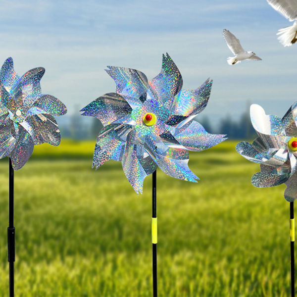 Reflective Bird Scarer / Wind Spinner - Silver 4-Pack 4-Pack