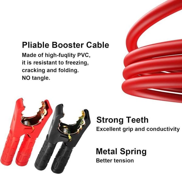 12V/24V Startkablar - 1000A - 4M - Ren Koppar med Bärväska