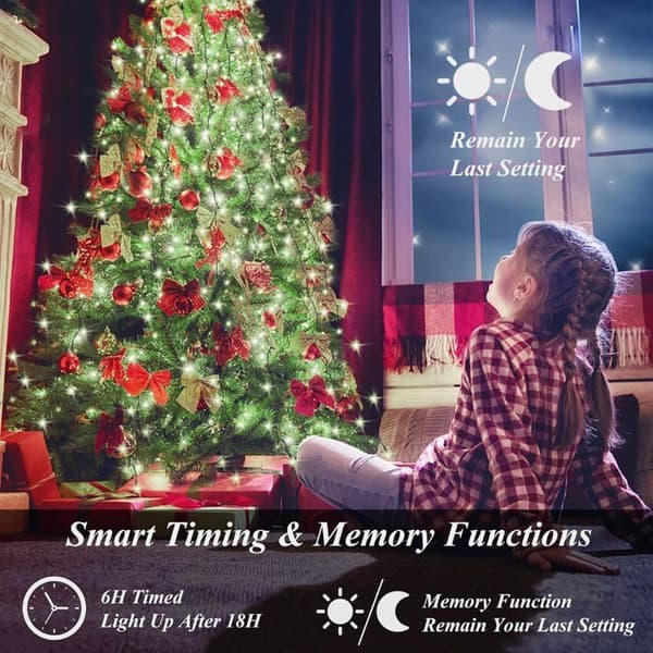 400 LED juletrelys med fjernkontroll, tidsur og 8 moduser